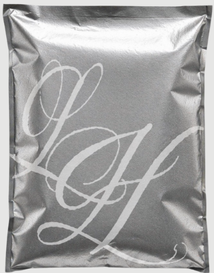 Silver mailer bag with LH monogram