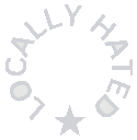 Locally Hated circular stamp badge, outline