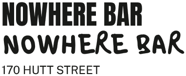Nowhere Bar wordmark, display and script lockups, 170 Hutt Street